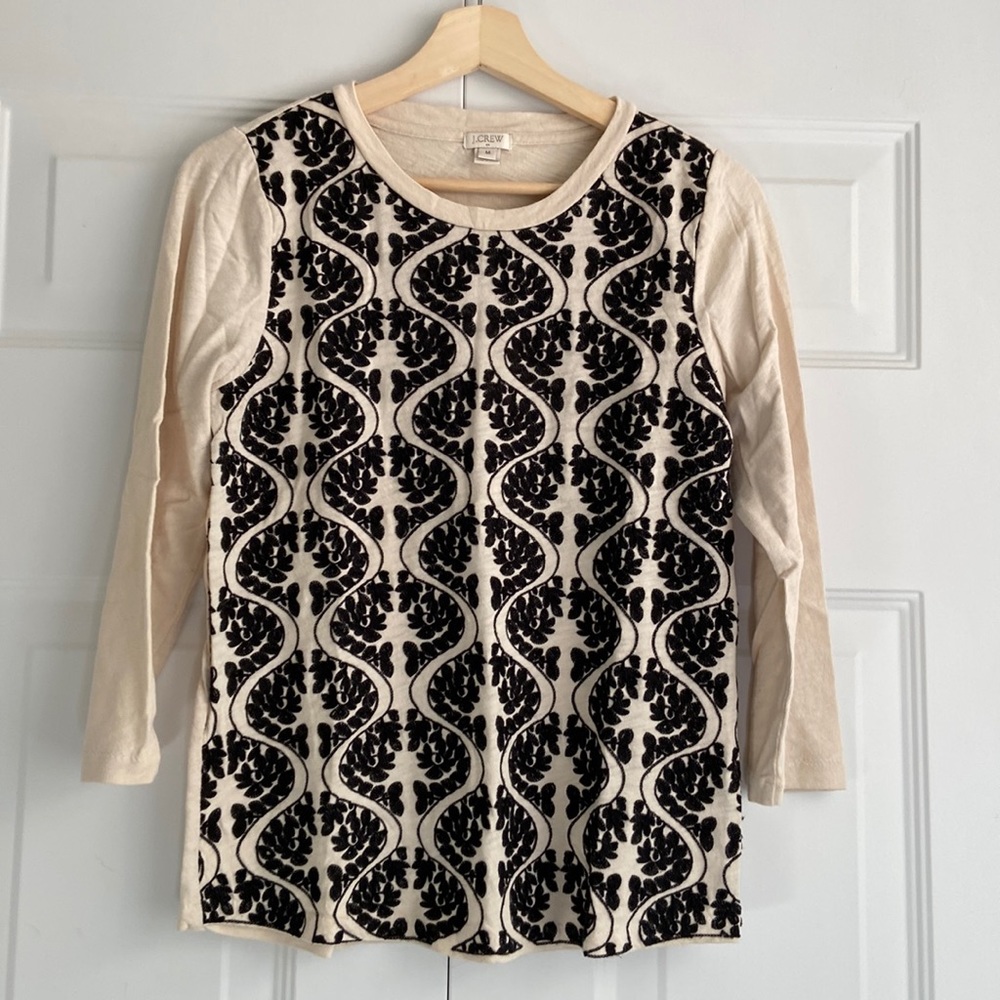 JCrew Black and Tan Patterned Shirt Size M